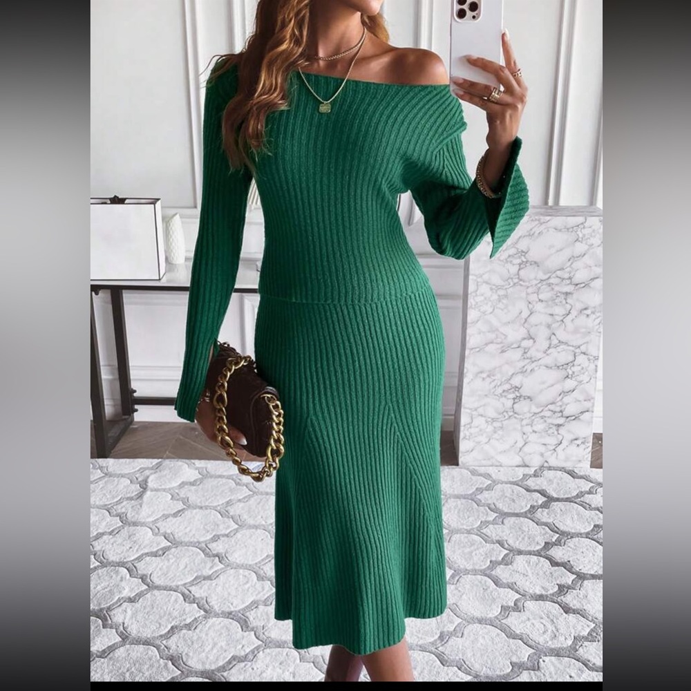 Midi skirt sweater set